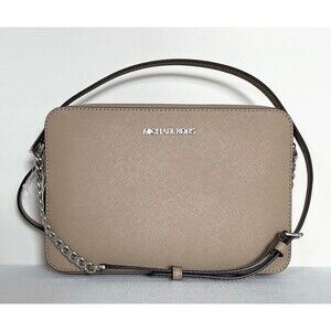 New Michael Kors Jet Set Item Large Zip Chain Crossbody Camel